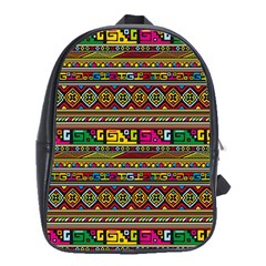 Traditional Africa Border Wallpaper Pattern Colored School Bag (xl) by EDDArt