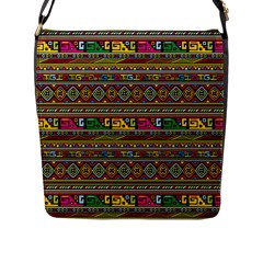 Traditional Africa Border Wallpaper Pattern Colored Flap Closure Messenger Bag (l) by EDDArt