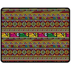 Traditional Africa Border Wallpaper Pattern Colored Double Sided Fleece Blanket (medium)  by EDDArt