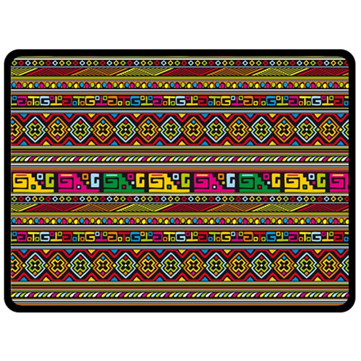 Traditional Africa Border Wallpaper Pattern Colored Double Sided Fleece Blanket (Large) 