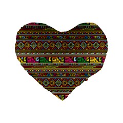 Traditional Africa Border Wallpaper Pattern Colored Standard 16  Premium Flano Heart Shape Cushions by EDDArt