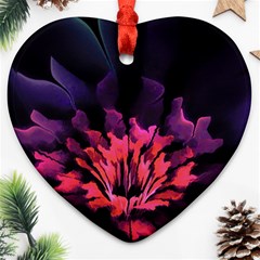 Floral Pink Fractal Painting Ornament (heart) by Pakrebo