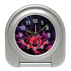 Floral Pink Fractal Painting Travel Alarm Clock