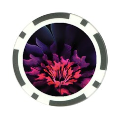 Floral Pink Fractal Painting Poker Chip Card Guard by Pakrebo