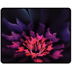 Floral Pink Fractal Painting Fleece Blanket (medium) 