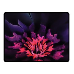 Floral Pink Fractal Painting Fleece Blanket (small) by Pakrebo