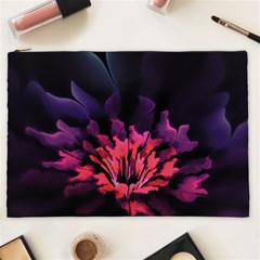 Floral Pink Fractal Painting Cosmetic Bag (xxl) by Pakrebo