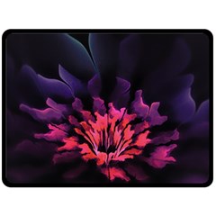 Floral Pink Fractal Painting Double Sided Fleece Blanket (large)  by Pakrebo