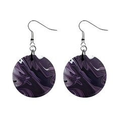 Purple Marble Digital Abstract Mini Button Earrings by Pakrebo