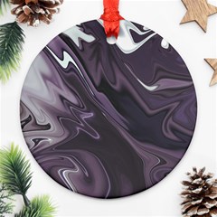 Purple Marble Digital Abstract Round Ornament (two Sides) by Pakrebo