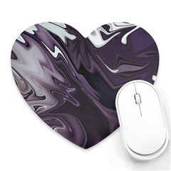 Purple Marble Digital Abstract Heart Mousepads