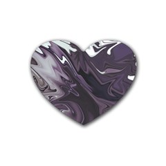 Purple Marble Digital Abstract Heart Coaster (4 Pack)  by Pakrebo