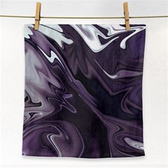 Purple Marble Digital Abstract Face Towel by Pakrebo