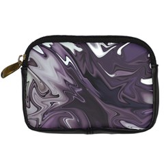 Purple Marble Digital Abstract Digital Camera Leather Case by Pakrebo