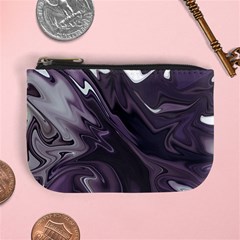 Purple Marble Digital Abstract Mini Coin Purse by Pakrebo