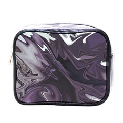 Purple Marble Digital Abstract Mini Toiletries Bag (one Side) by Pakrebo