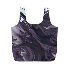 Purple Marble Digital Abstract Full Print Recycle Bag (m) by Pakrebo