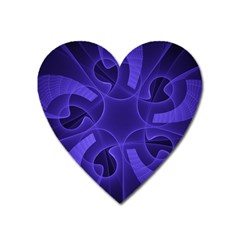 Fractal Blue Star Abstract Heart Magnet by Pakrebo