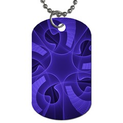 Fractal Blue Star Abstract Dog Tag (two Sides) by Pakrebo