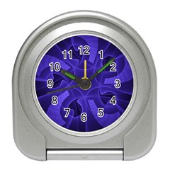 Fractal Blue Star Abstract Travel Alarm Clock