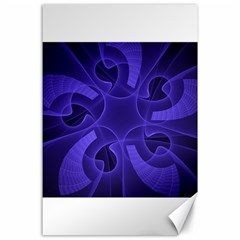 Fractal Blue Star Abstract Canvas 24  X 36  by Pakrebo