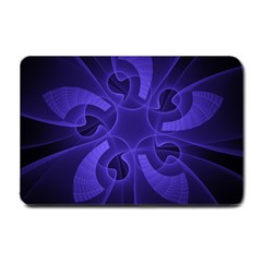 Fractal Blue Star Abstract Small Doormat  by Pakrebo