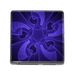 Fractal Blue Star Abstract Memory Card Reader (square 5 Slot) by Pakrebo