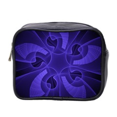 Fractal Blue Star Abstract Mini Toiletries Bag (two Sides) by Pakrebo