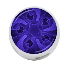 Fractal Blue Star Abstract 4-port Usb Hub (two Sides) by Pakrebo