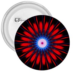 Red White Blue Burst Fractal 3  Buttons by Pakrebo