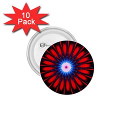 Red White Blue Burst Fractal 1 75  Buttons (10 Pack) by Pakrebo