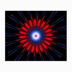 Red White Blue Burst Fractal Small Glasses Cloth (2 Sides) by Pakrebo