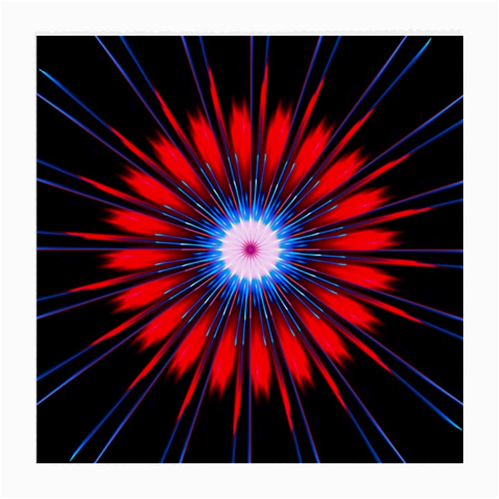 Red White Blue Burst Fractal Medium Glasses Cloth (2 Sides)