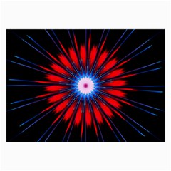 Red White Blue Burst Fractal Large Glasses Cloth by Pakrebo