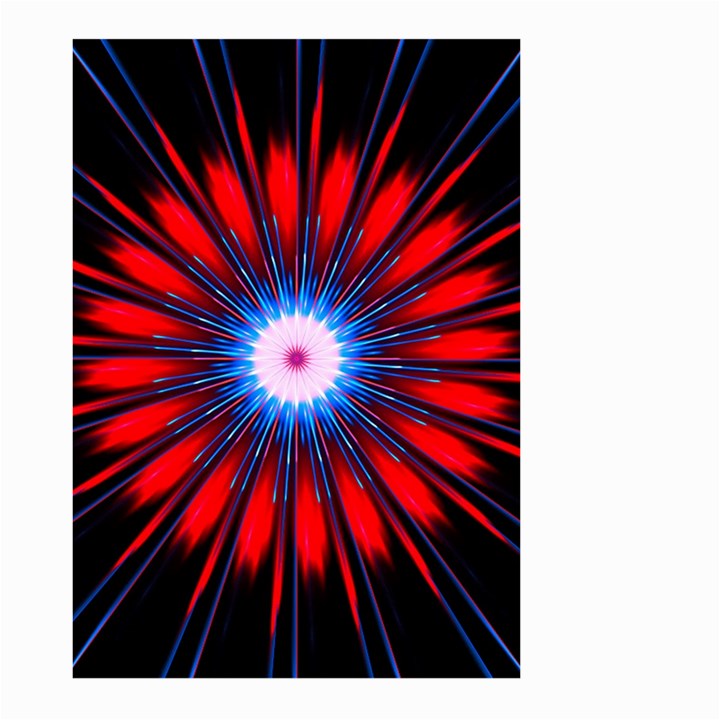 Red White Blue Burst Fractal Large Garden Flag (Two Sides)