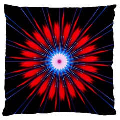 Red White Blue Burst Fractal Standard Flano Cushion Case (one Side) by Pakrebo