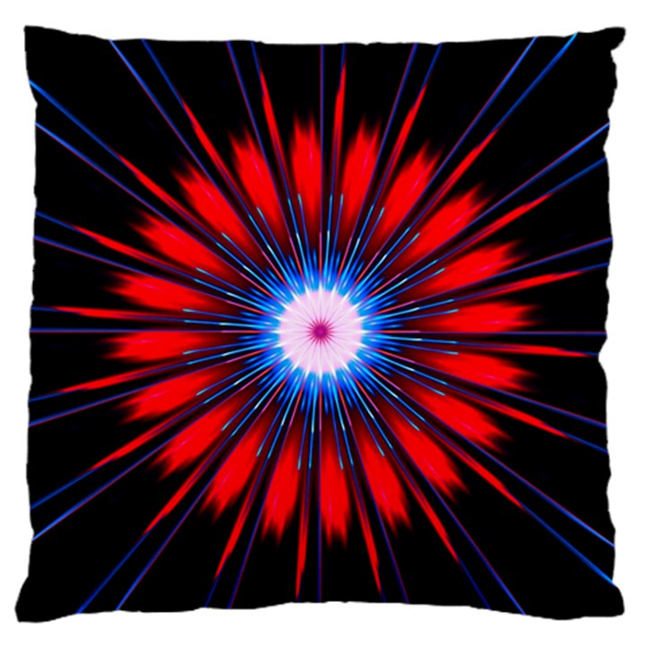 Red White Blue Burst Fractal Standard Flano Cushion Case (One Side)