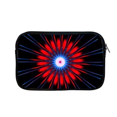 Red White Blue Burst Fractal Apple Macbook Pro 13  Zipper Case by Pakrebo