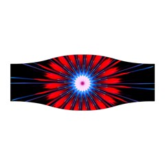 Red White Blue Burst Fractal Stretchable Headband by Pakrebo