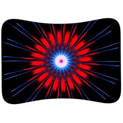 Red White Blue Burst Fractal Velour Seat Head Rest Cushion by Pakrebo