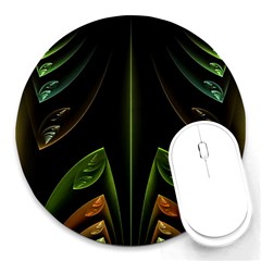 Fractal Texture Pattern Flame Round Mousepads by Pakrebo