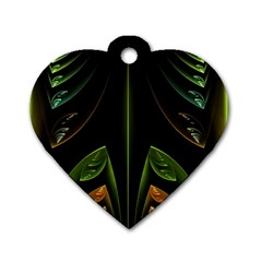 Fractal Texture Pattern Flame Dog Tag Heart (one Side) by Pakrebo