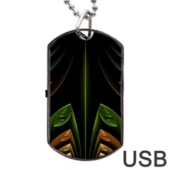 Fractal Texture Pattern Flame Dog Tag Usb Flash (one Side) by Pakrebo