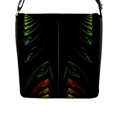 Fractal Texture Pattern Flame Flap Closure Messenger Bag (l) by Pakrebo