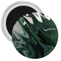 Green Marble Digital Abstract 3  Magnets by Pakrebo