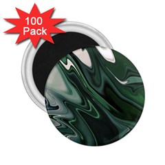 Green Marble Digital Abstract 2 25  Magnets (100 Pack)  by Pakrebo