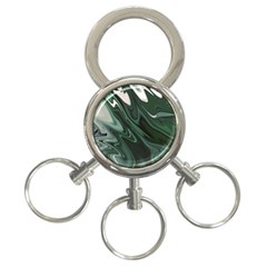 Green Marble Digital Abstract 3-ring Key Chain