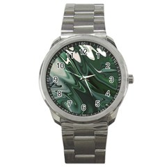 Green Marble Digital Abstract Sport Metal Watch