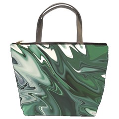 Green Marble Digital Abstract Bucket Bag by Pakrebo