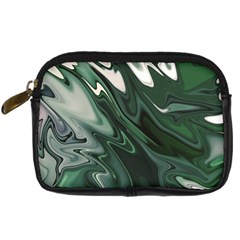 Green Marble Digital Abstract Digital Camera Leather Case by Pakrebo